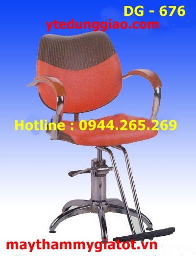 Ghế cắt tóc nữ tay sắt có gỗ DG - 676